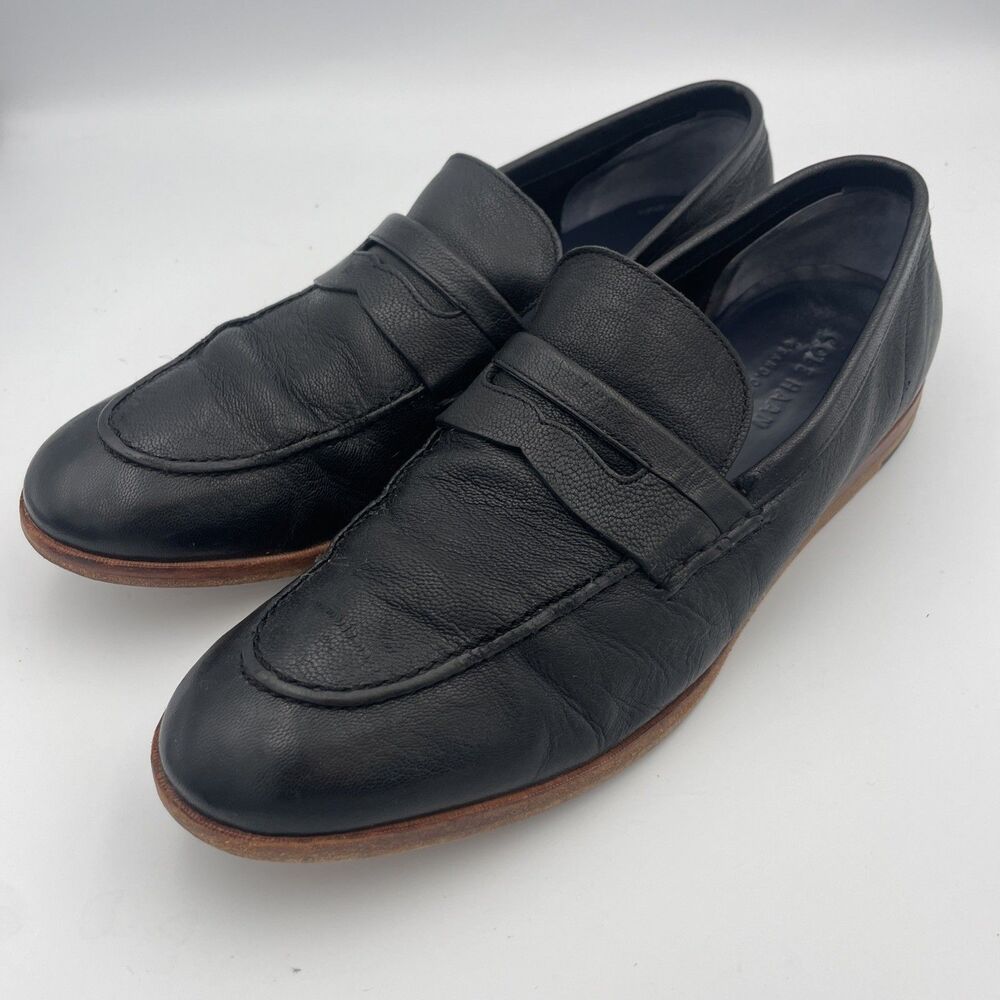 Cole Haan Grand OS Men Black Penny Loafer Leather Dress Shoes Size 9.5M C14315